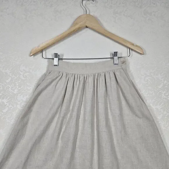 Vintage Cream Midi Skirt - Picture 2 of 13